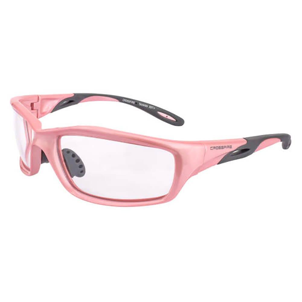 Crossfire Infinity Safety Glasses with Pearl Pink Frame and Clear Lens-CF-2254-Safety Glasses USA-1