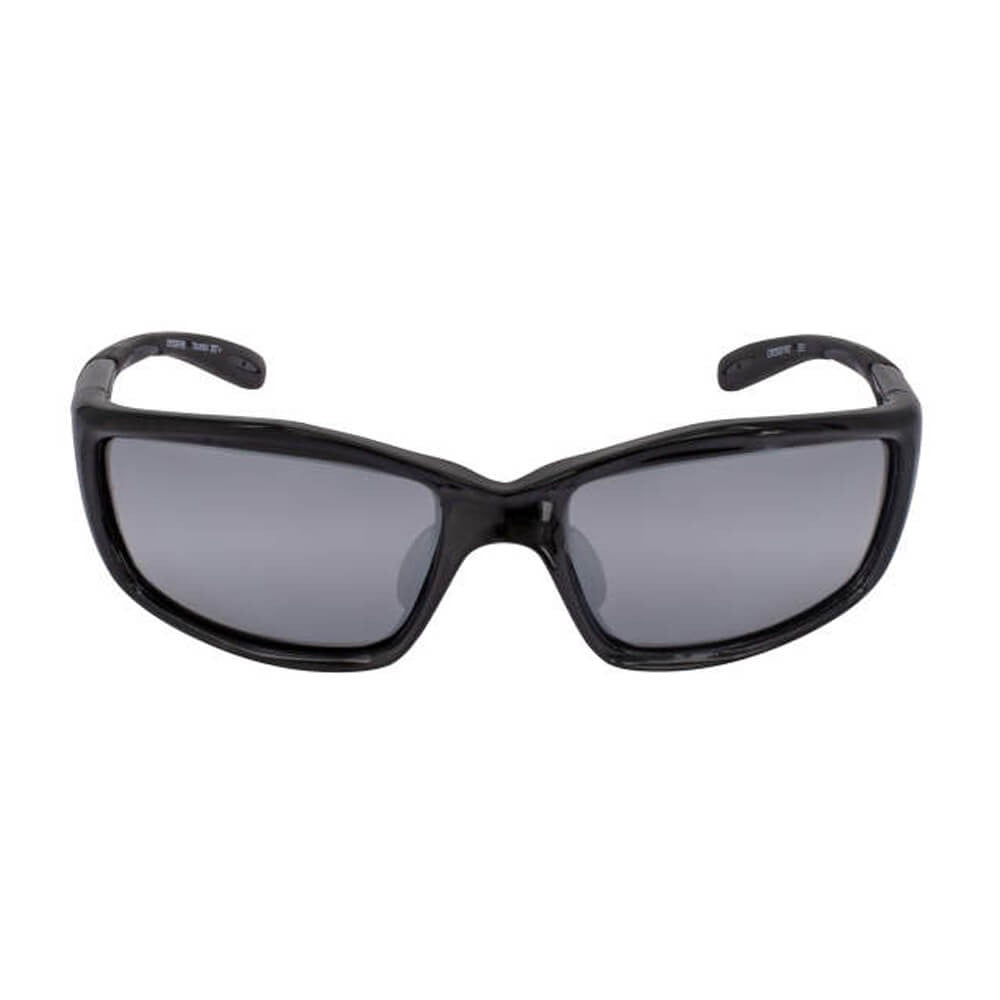 Crossfire Infinity Safety Glasses with Shiny Black Frame and Silver Mirror Lens-CF-263-Safety Glasses USA-2