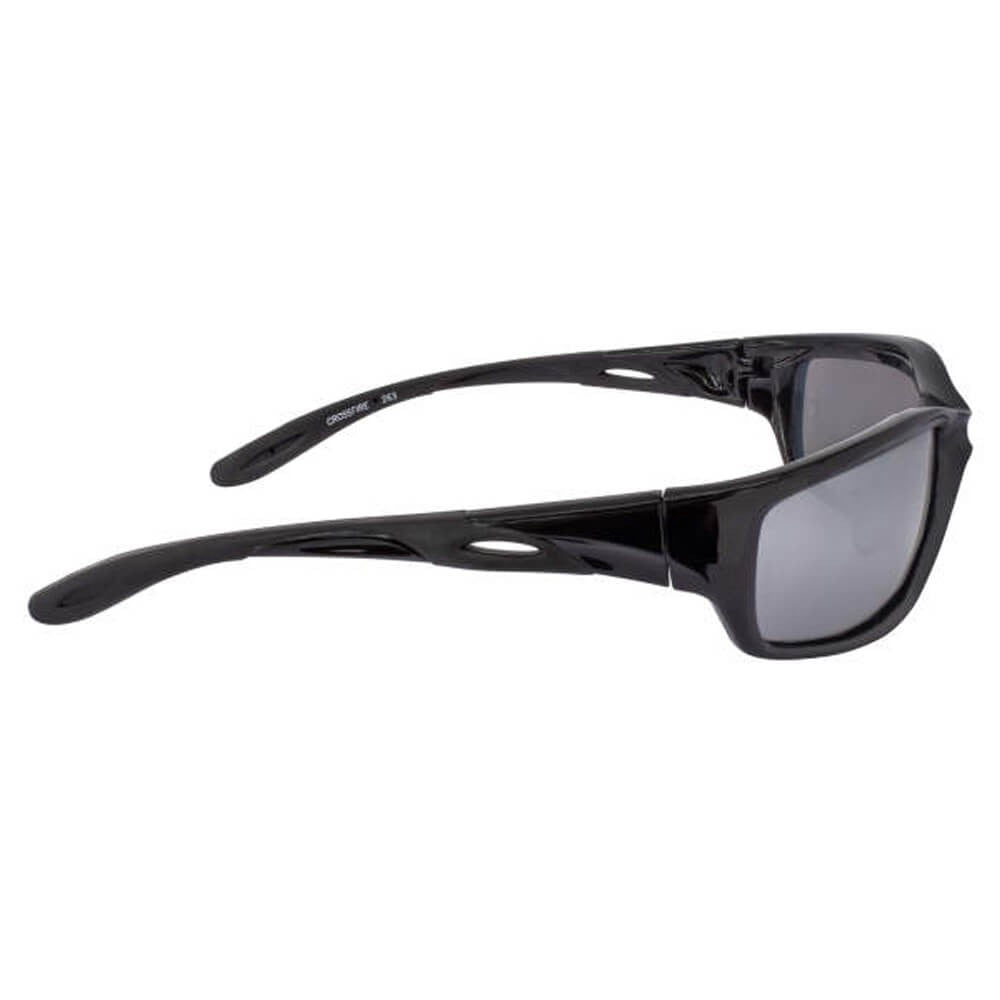 Crossfire Infinity Safety Glasses with Shiny Black Frame and Silver Mirror Lens-CF-263-Safety Glasses USA-5