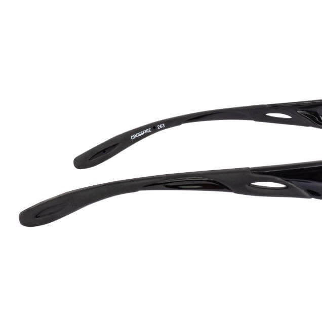 Crossfire Infinity Safety Glasses with Shiny Black Frame and Silver Mirror Lens-CF-263-Safety Glasses USA-7