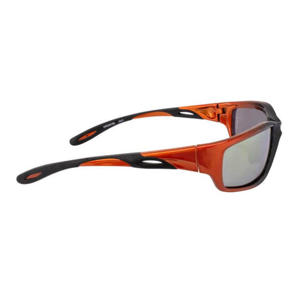 Crossfire Infinity Safety Glasses with Orange/Black Frame and Gold Mirror Lens-CF-2812-Safety Glasses USA-5