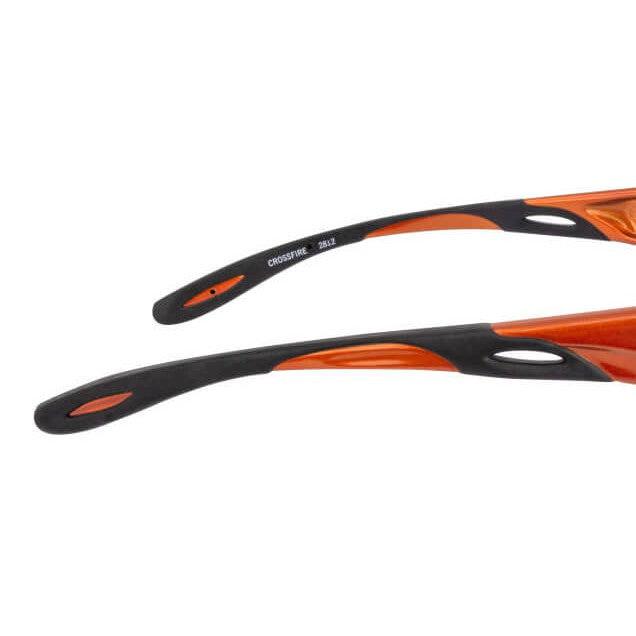 Crossfire Infinity Safety Glasses with Orange/Black Frame and Gold Mirror Lens-CF-2812-Safety Glasses USA-7