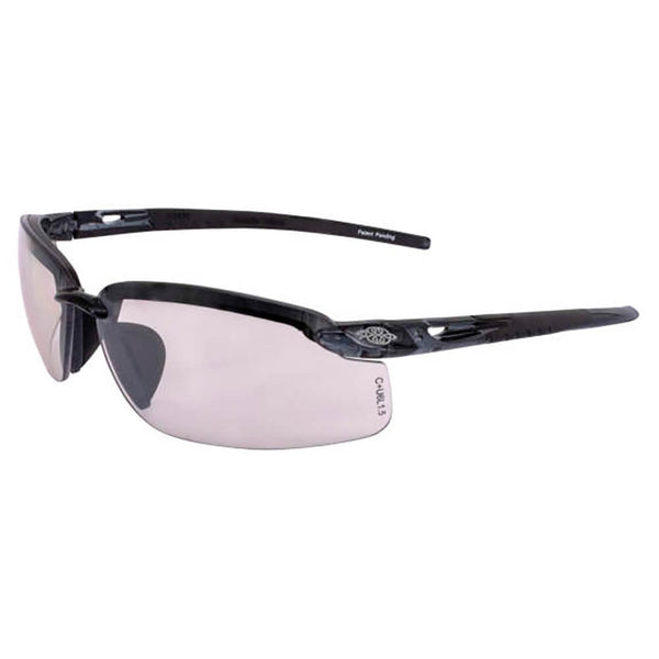 Crossfire ES5 Safety Glasses Black with I/O Mirror Lens