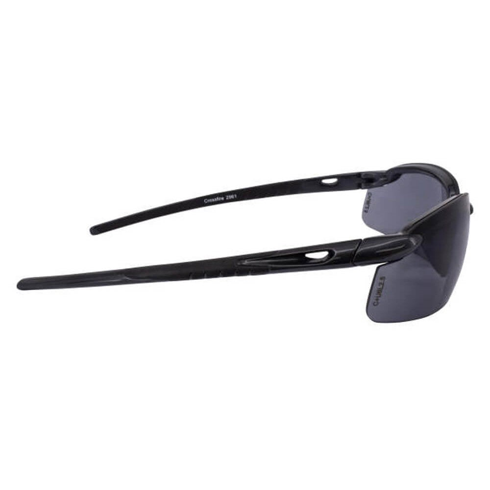 Crossfire ES5 Safety Glasses Black Frame with Smoke Lens