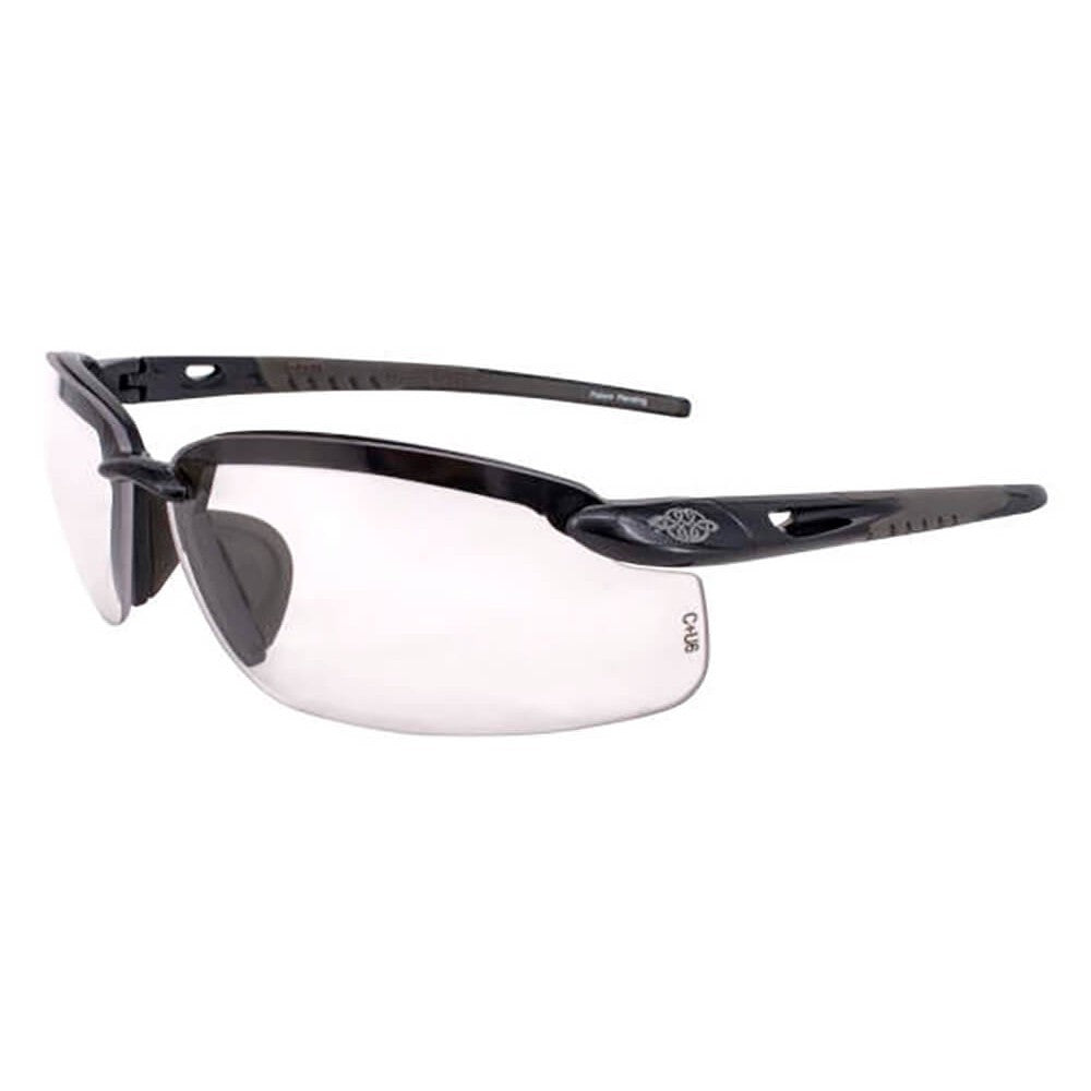 Crossfire ES5 Safety Glasses with Shiny Pearl Gray Frame and Clear Lens-CF-2964-Safety Glasses USA-1