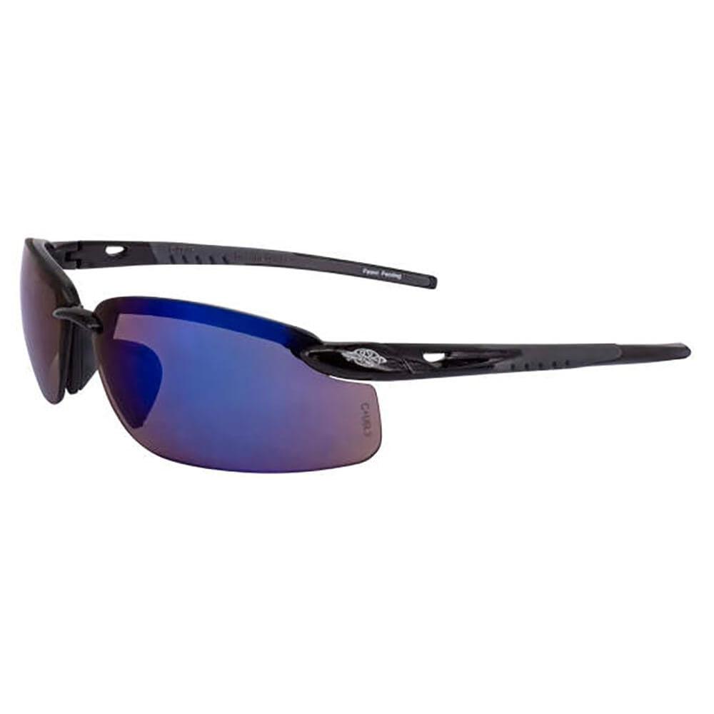 Crossfire ES5 Safety Glasses with Shiny Black Frame and Blue Mirror Lens-CF-2968-Safety Glasses USA-1