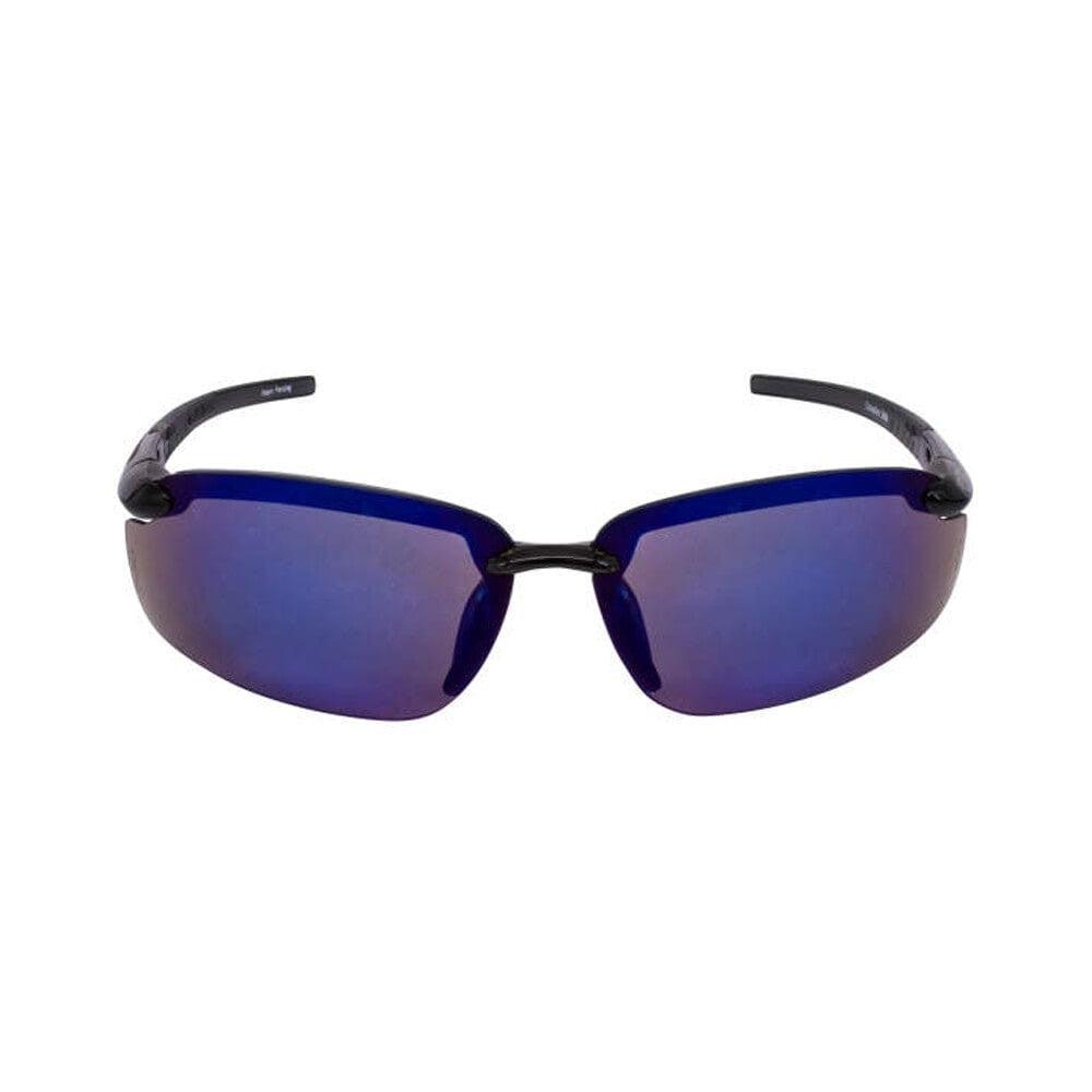 Crossfire ES5 Safety Glasses with Shiny Black Frame and Blue Mirror Lens-CF-2968-Safety Glasses USA-2