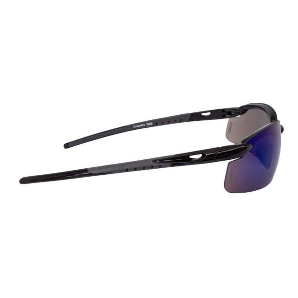 Crossfire ES5 Safety Glasses with Shiny Black Frame and Blue Mirror Lens-CF-2968-Safety Glasses USA-6