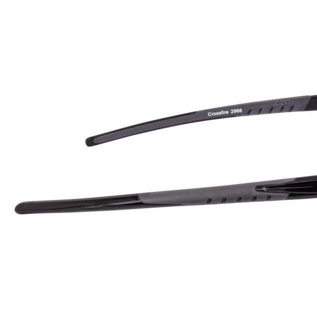 Crossfire ES5 Safety Glasses Black with Blue Mirror Lens