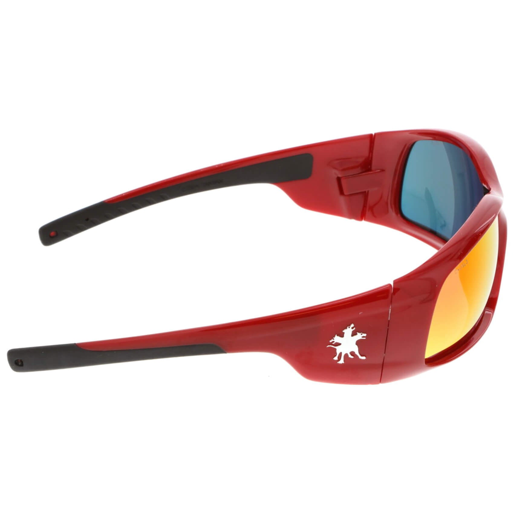 MCR Safety Swagger Safety Glasses Red Frame Fire Mirror Lens