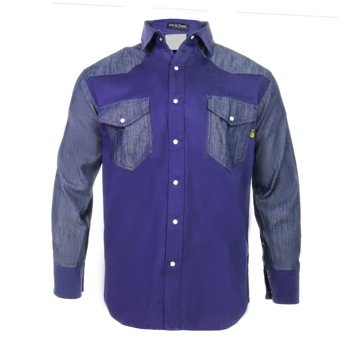 Just In Trend Flame-Resistant Western Style Two-Tone Shirt