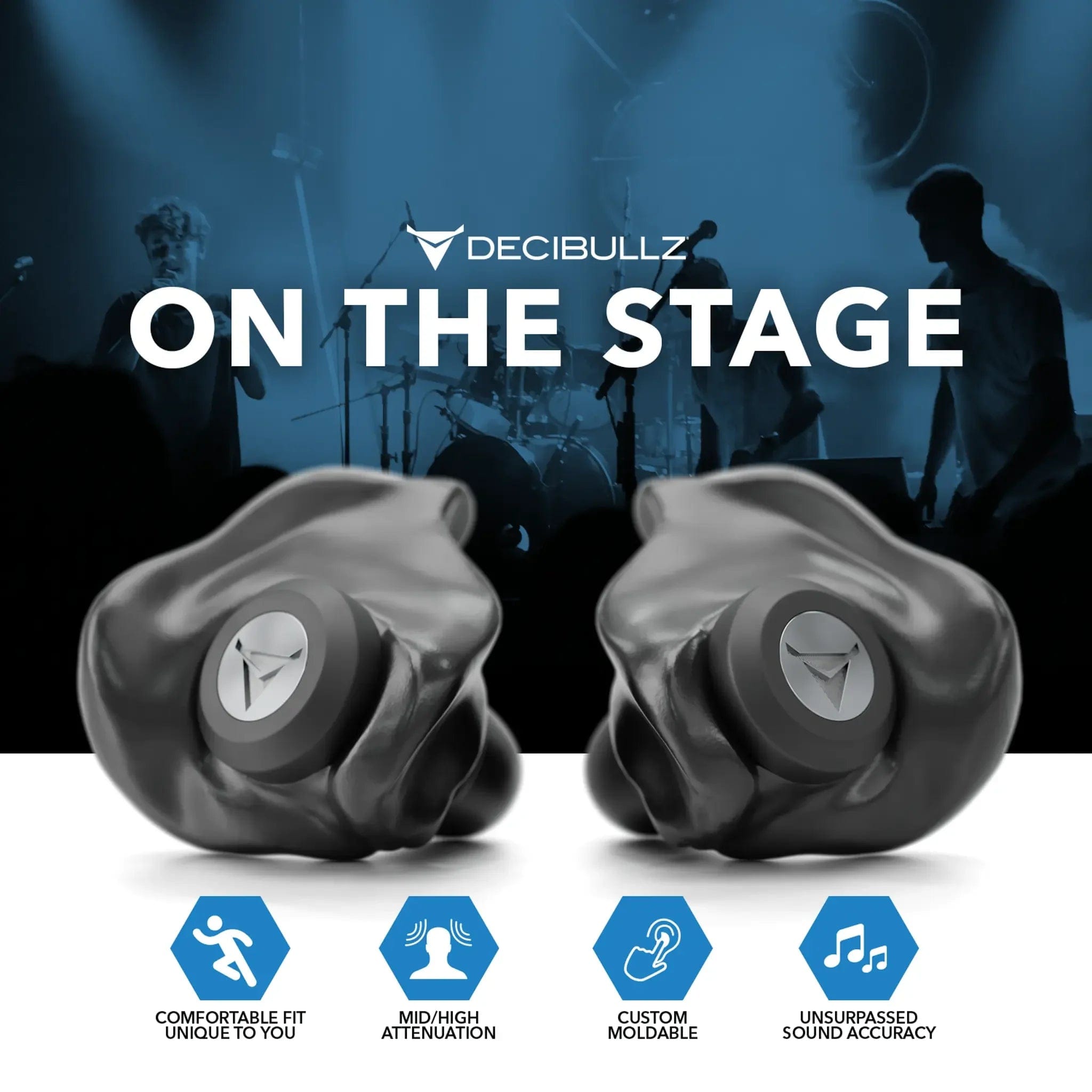 Decibullz Custom Molded Professional High-Fidelity Filter Earplugs