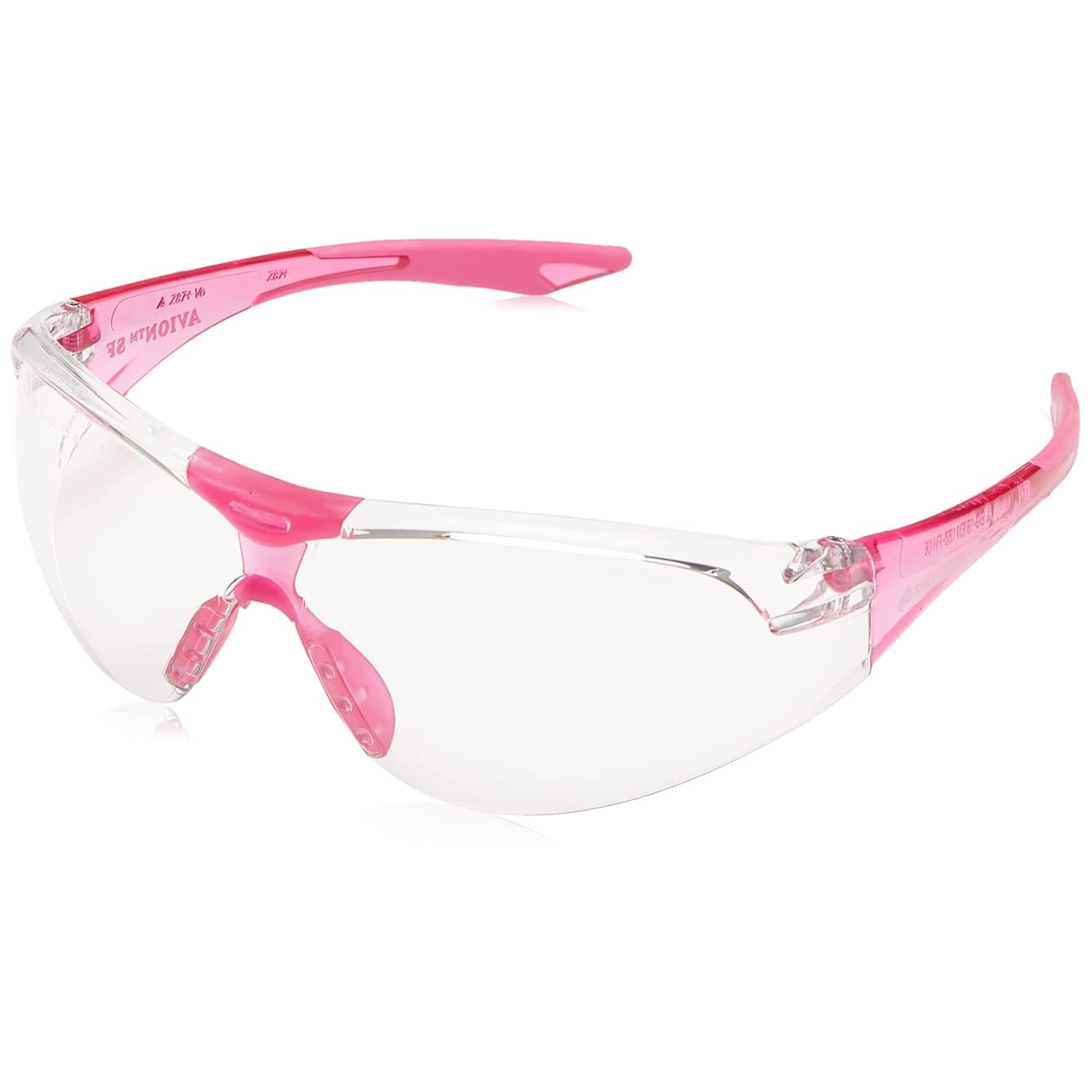 Delta Plus SG-18C-SLIM-PINK Avion SlimFit Safety Glasses with Pink Temples and Clear Anti-Fog Lens