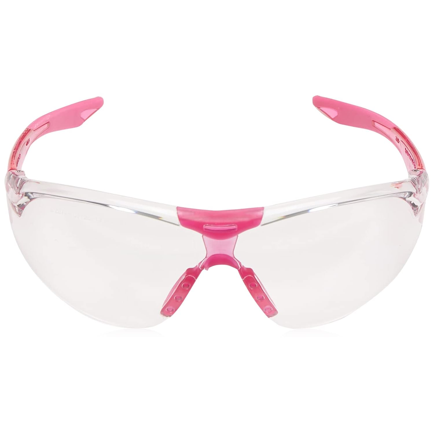 Delta Plus SG-18C-SLIM-PINK Avion SlimFit Safety Glasses with Pink Temples and Clear Anti-Fog Lens Front View