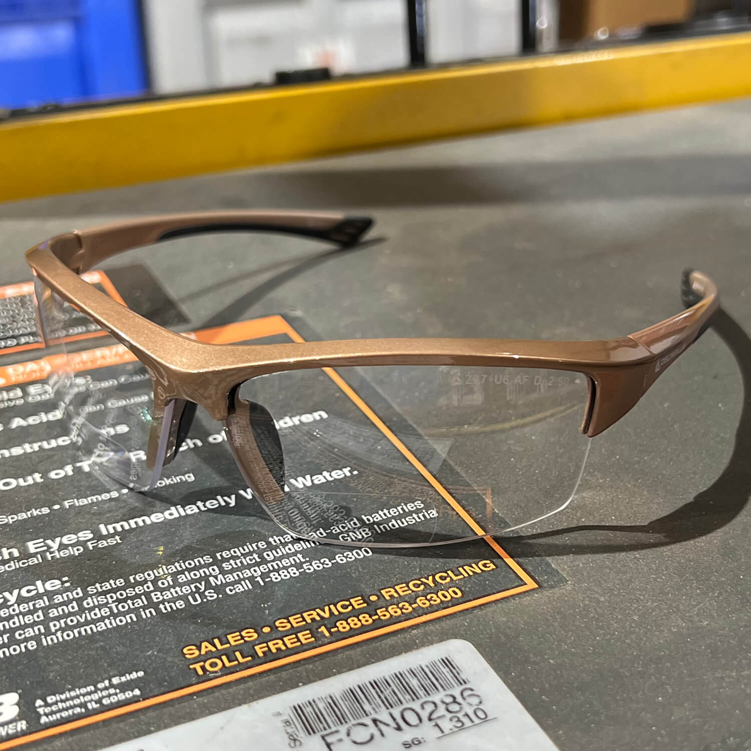 Delta Plus Sonoma RX-350 Bifocal Safety Glasses with Clear Lens close up view