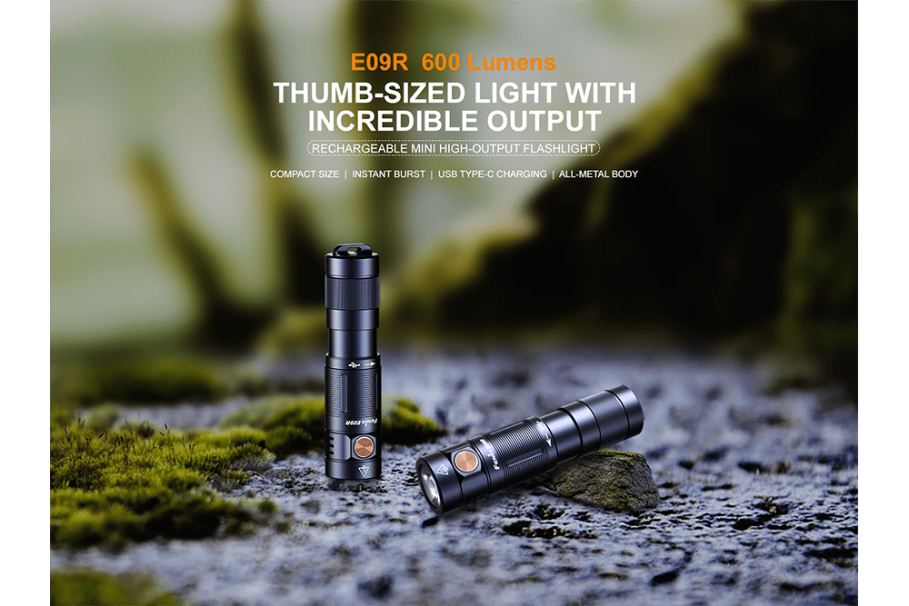 Fenix E09R Rechargeable High-Output Flashlight  - 600 Lumens