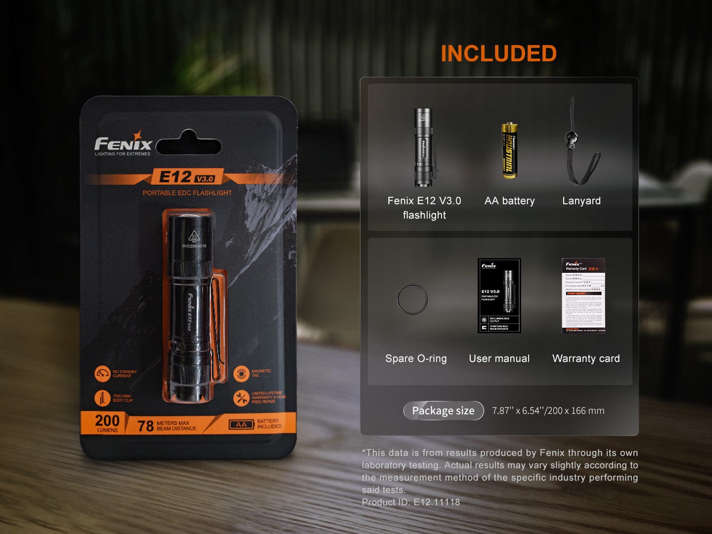 Fenix E12 V3 Portable EDC Flashlight - 200 Lumens