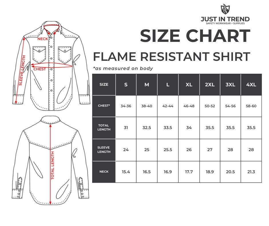 Just In Trend Flame-Resistant Welding Shirt - 100% Cotton