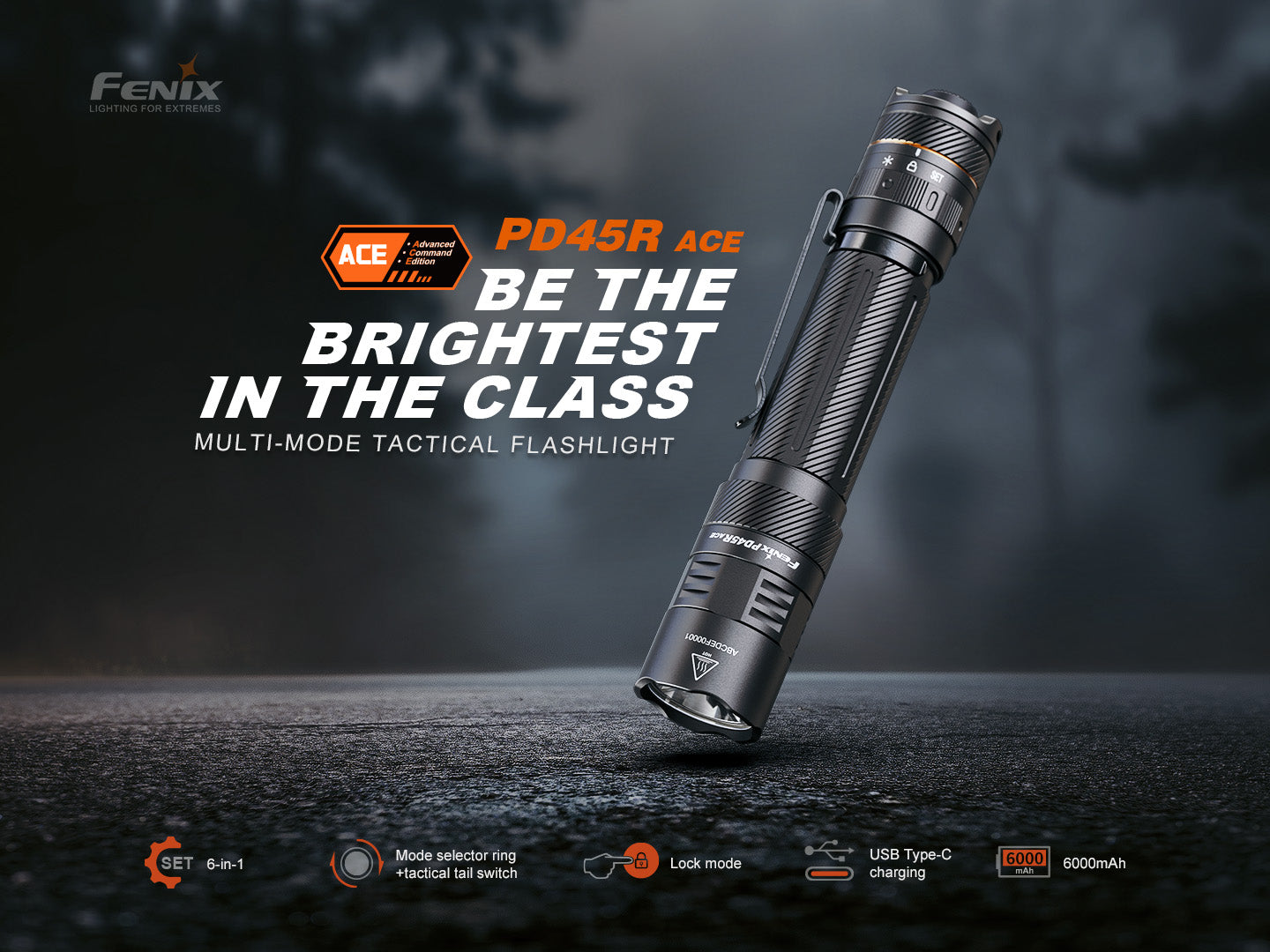 Fenix PD45R ACE Multi-Mode Tactical Flashlight-Safety Glasses USA-6