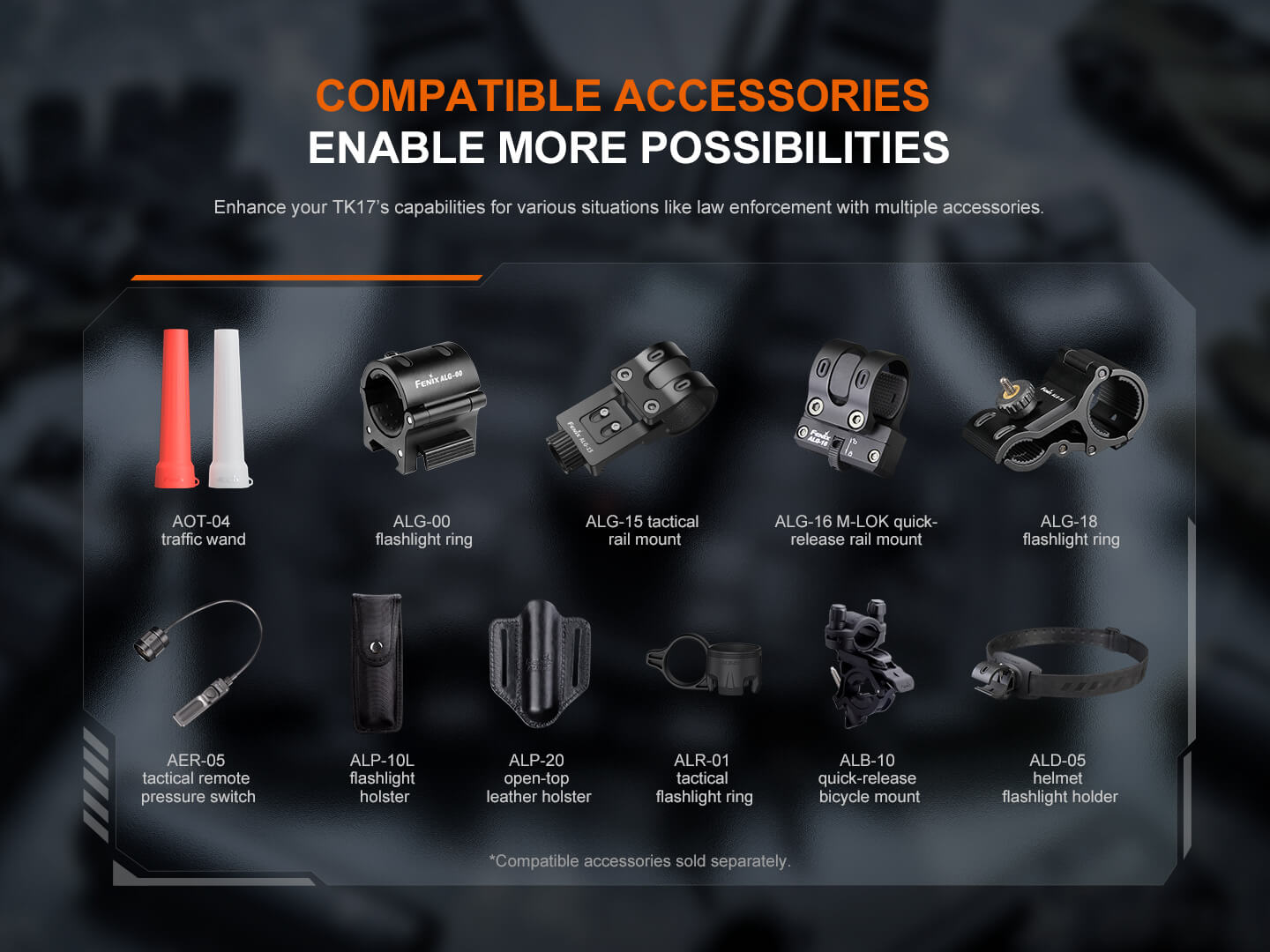 Fenix TK17 Dual-Switch Tactical Flashlight-Safety Glasses USA-18