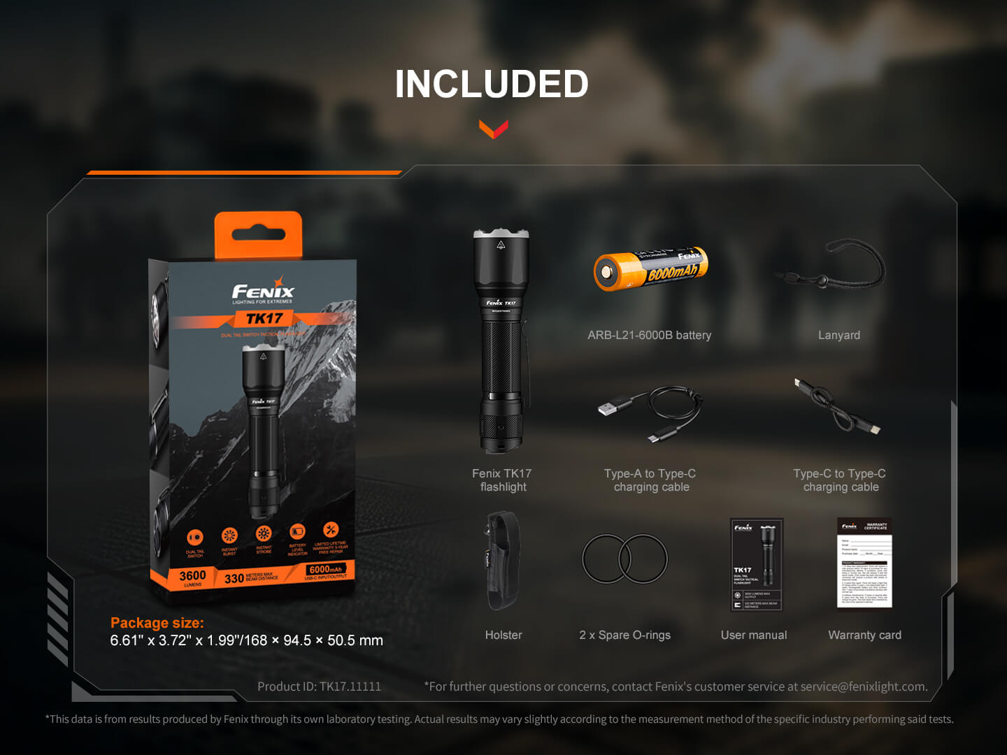 Fenix TK17 Dual-Switch Tactical Flashlight-Safety Glasses USA-19
