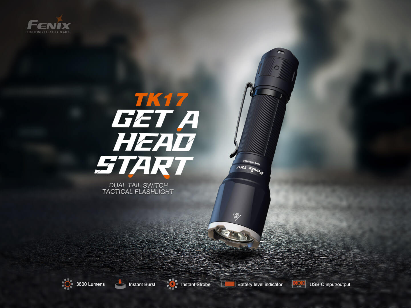 Fenix TK17 Dual-Switch Tactical Flashlight-Safety Glasses USA-5