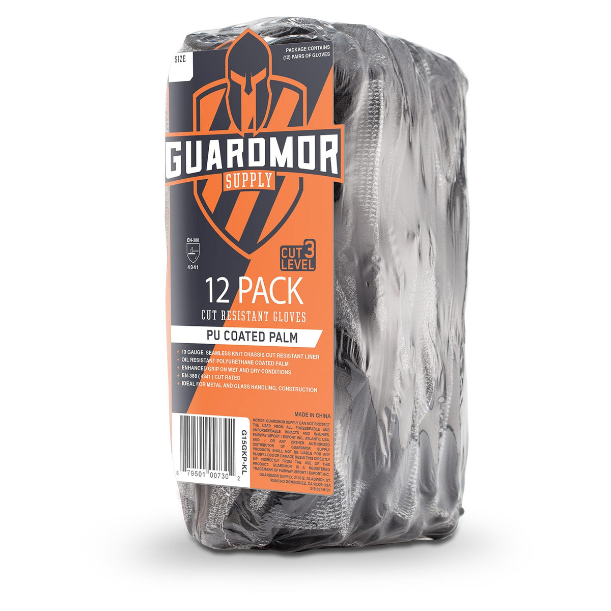 Lift Safety Cut-Resistant Gloves with PU Palm - 12 Pack