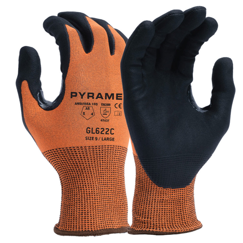 Pyramex GL622C A6 Cut-Resistant Micro-Foam Nitrile Gloves-GL622CS-Small-Safety Glasses USA-1