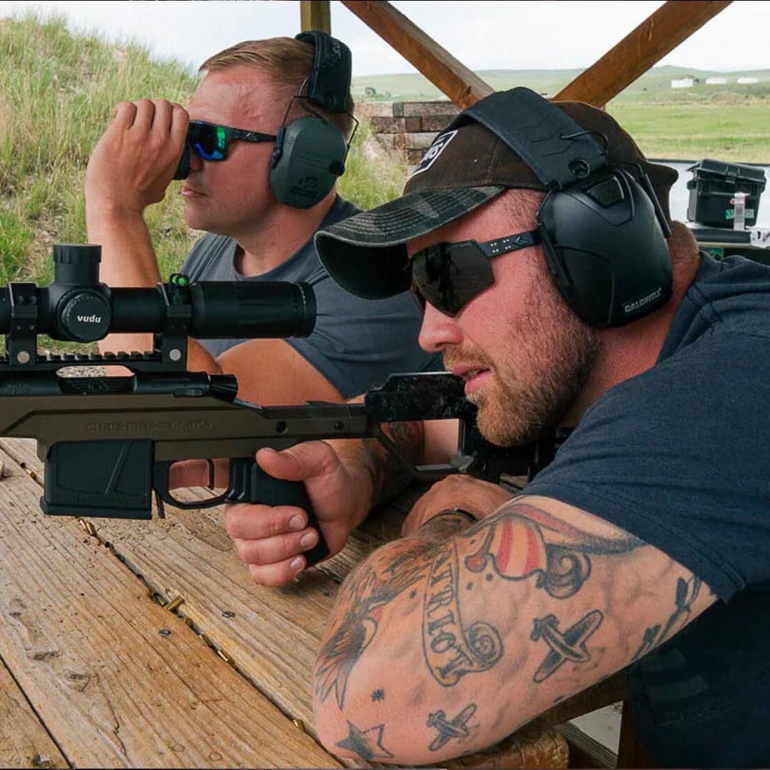 Gatorz Blastshield Ballistic Safety Glasses worn on the range