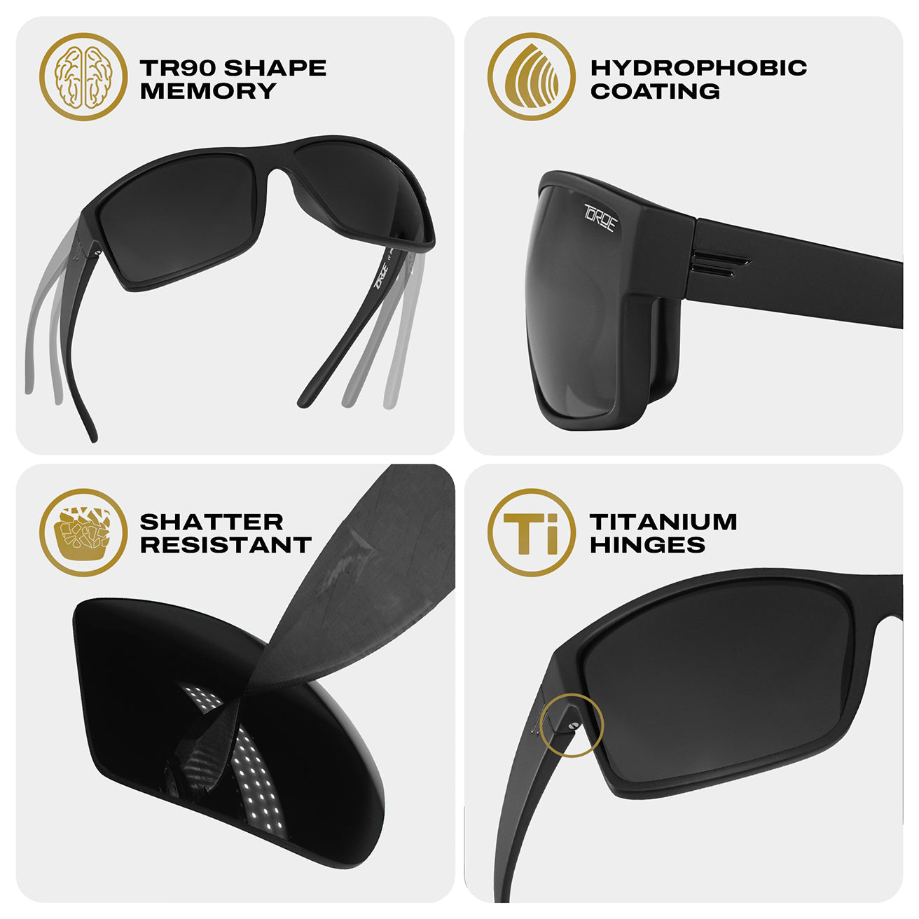 TOROE MOJAVE C3 Black Polarized Sunglasses