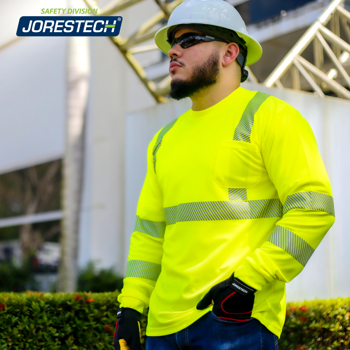 Jorestech Hi-Vis Heat Transfer Reflective Safety Long Sleeve Shirt