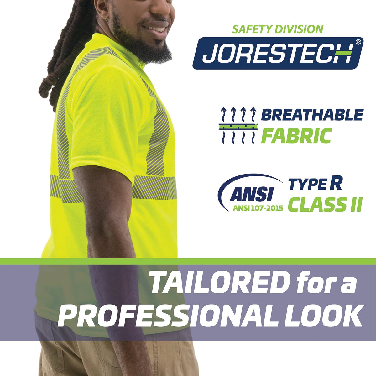 Jorestech Heat Transfer Class 2 Reflective Safety Shirt with Pocket