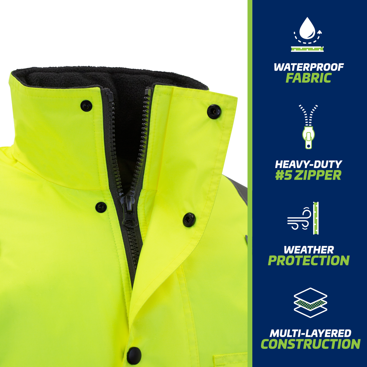 Jorestech Hi-Vis Parka Safety Jacket with Reflective Stripes