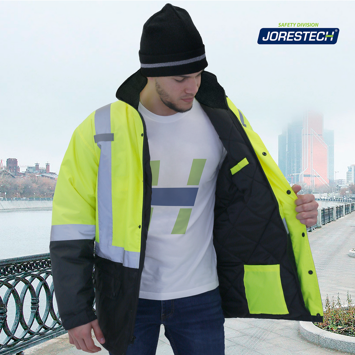 Jorestech Hi-Vis Parka Safety Jacket with Reflective Stripes
