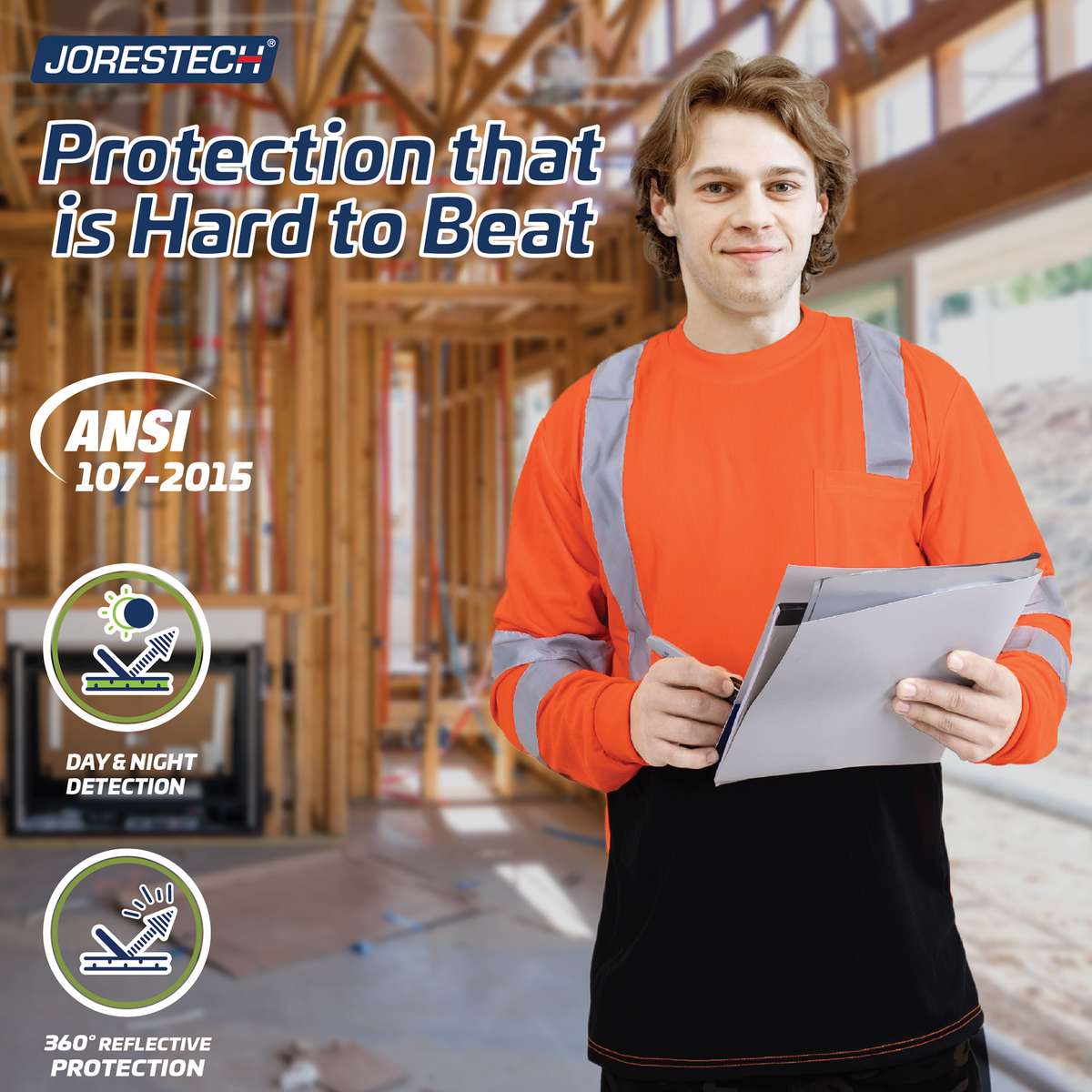 Jorestech Durable Hi-Vis Long Sleeve Shirt