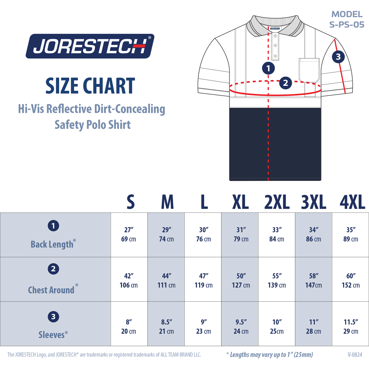 Jorestech Hi-Vis Reflective Dirt-Concealing Class 3 Safety Polo Shirt