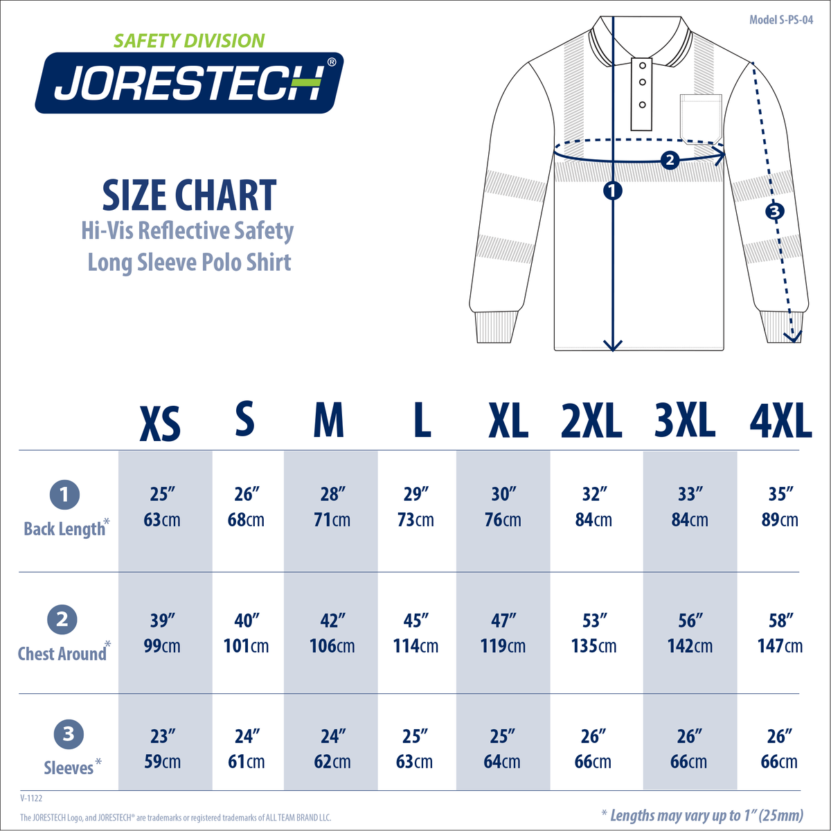 Jorestech High-Vis Reflective Safety Long Sleeve Polo Shirt