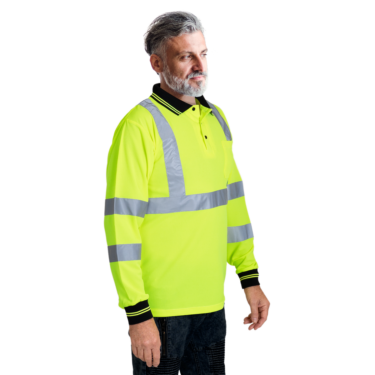 Jorestech High-Vis Reflective Safety Long Sleeve Polo Shirt