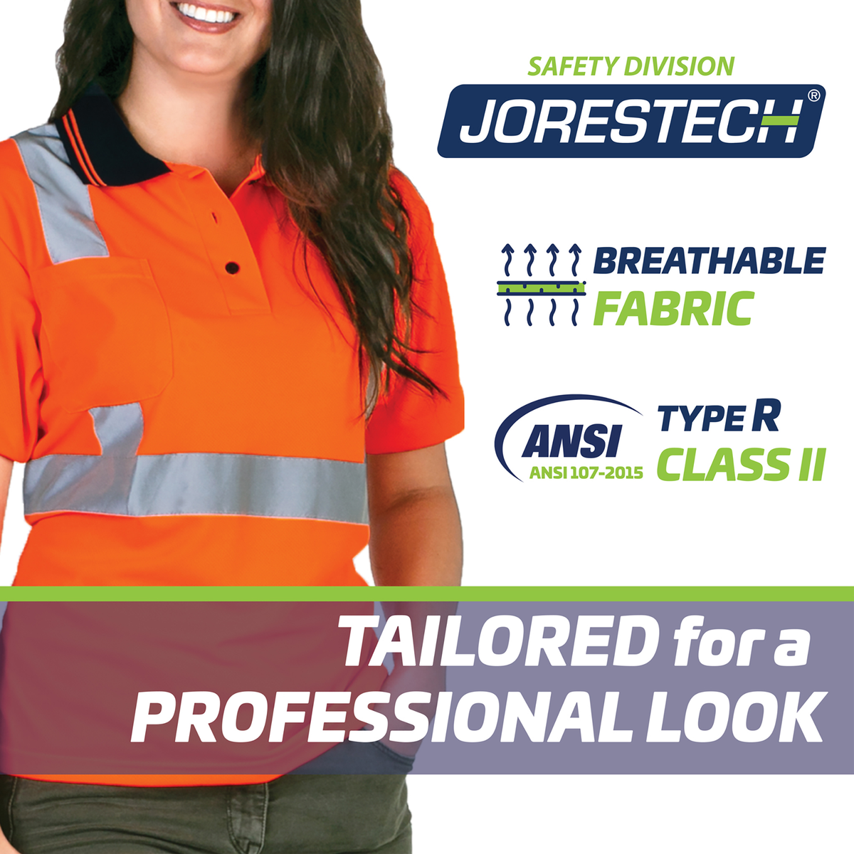 Jorestech Hi-Vis Reflective Safety Polo Shirt