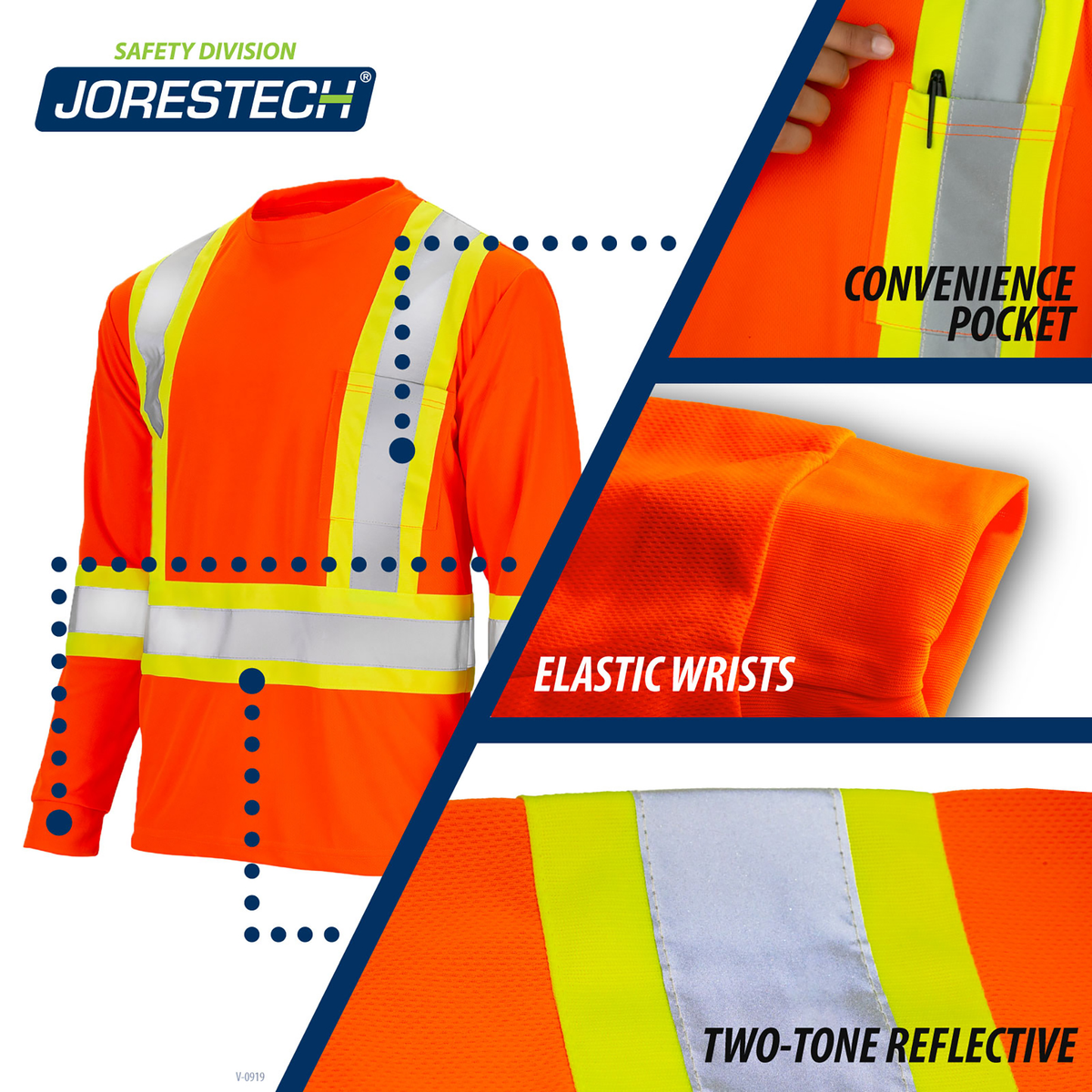 Jorestech Hi-Vis Two-Tone Reflective Long Sleeve Shirt