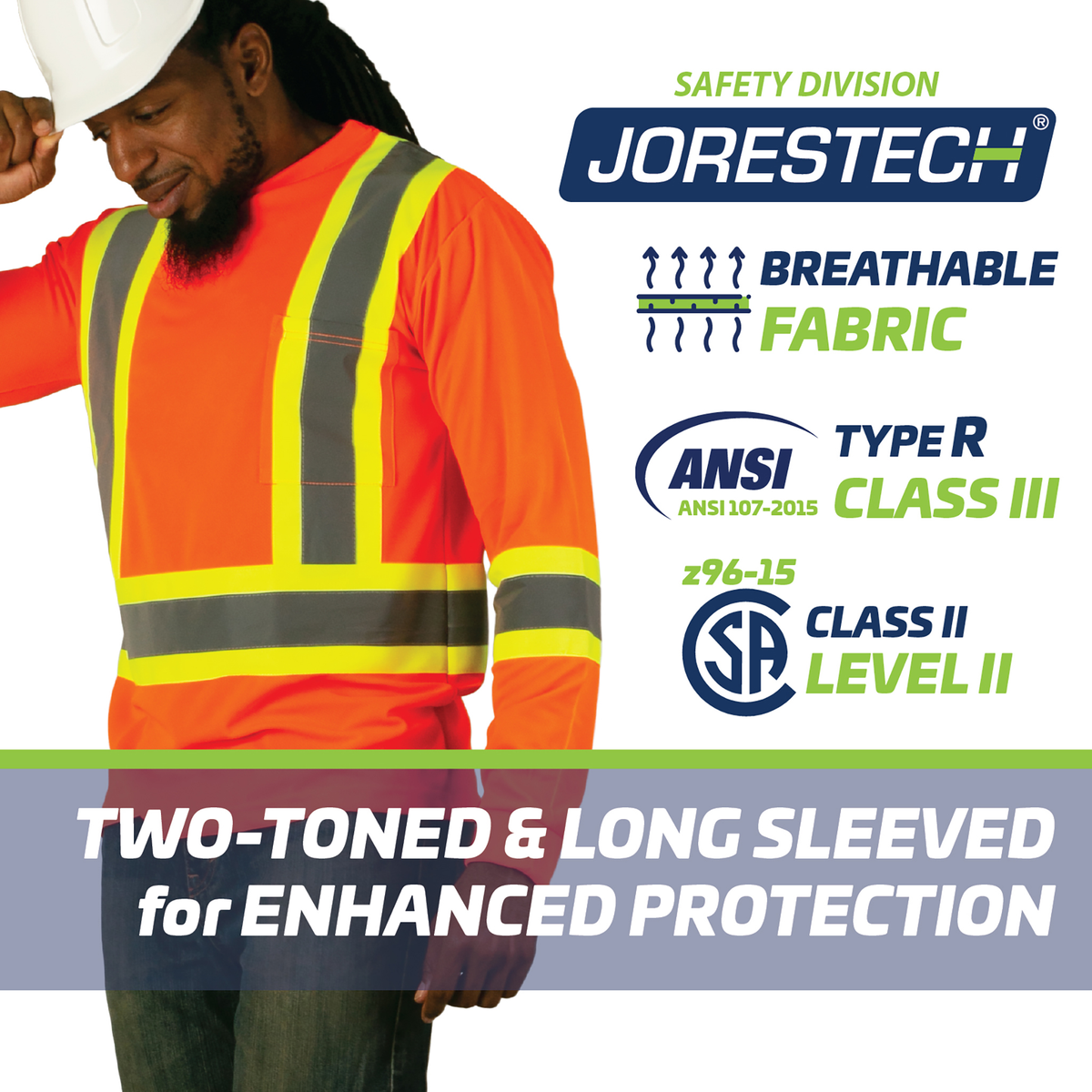 Jorestech Hi-Vis Two-Tone Reflective Long Sleeve Shirt