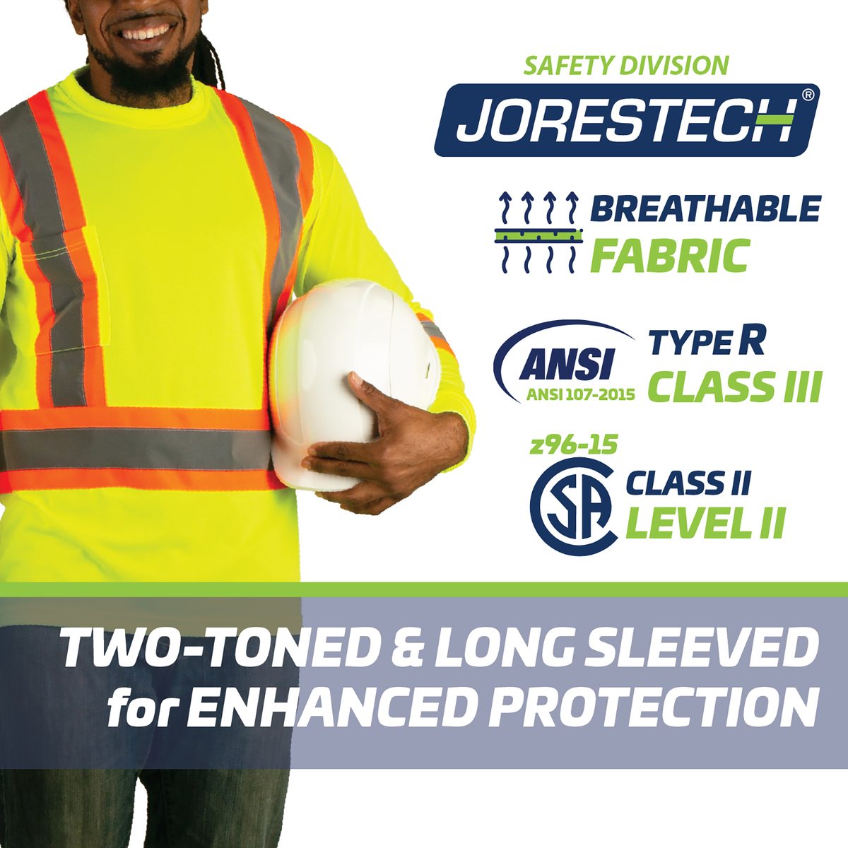 Jorestech Hi-Vis Two-Tone Reflective Long Sleeve Shirt