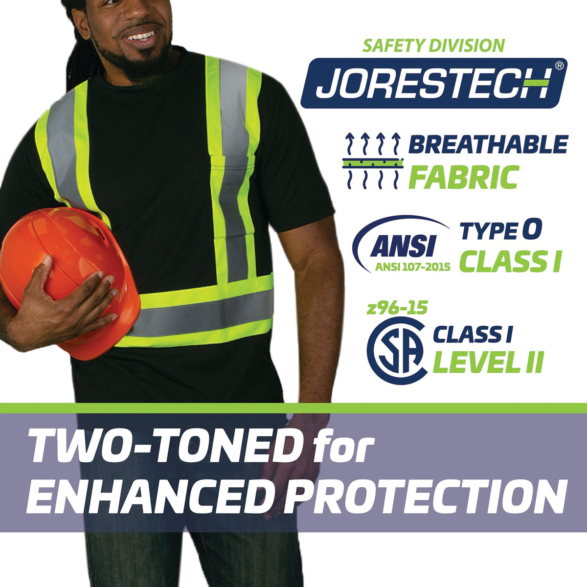Jorestech Hi-Vis X-Back Reflective Two-Tone Safety Pocket Shirt
