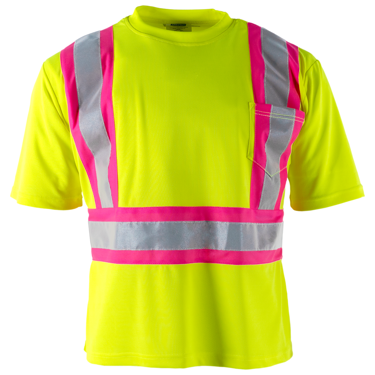 Jorestech Hi-Vis Reflective Two-Tone Safety Shirt with Pink Strips