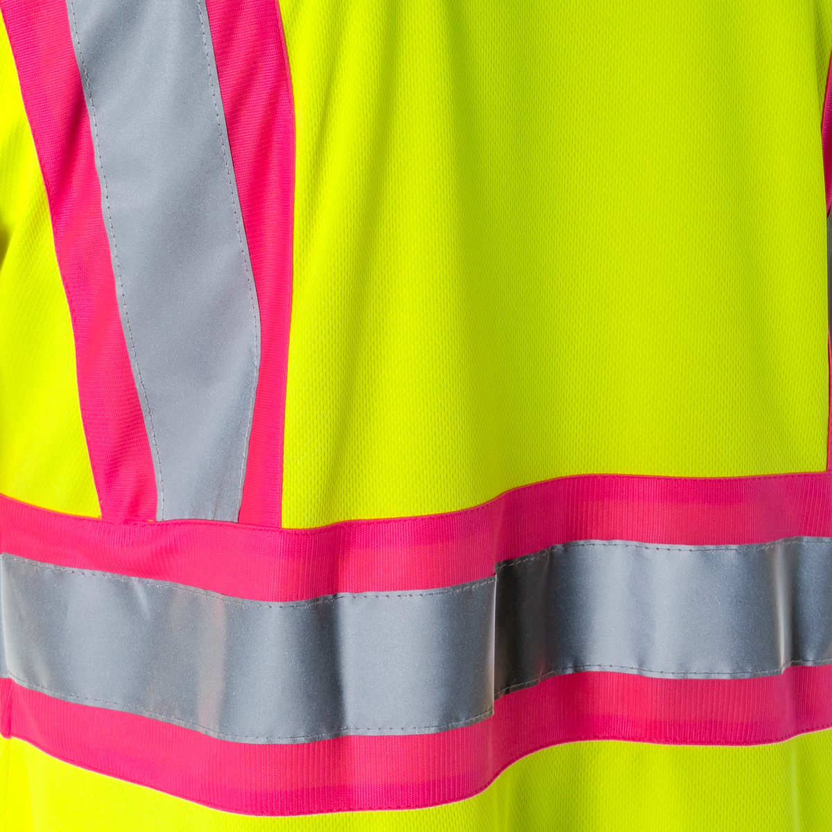 Jorestech Hi-Vis Reflective Two-Tone Safety Shirt with Pink Strips
