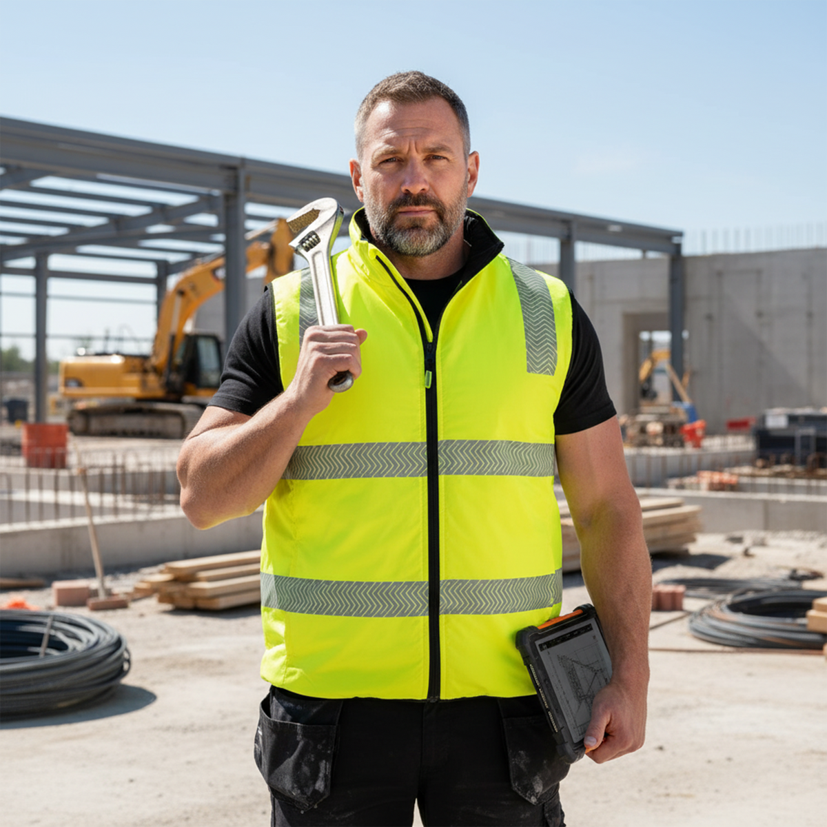 Jorestech Hi-Vis Reversible Insulated Safety Vest with Reflective Thermal Transfer Strips