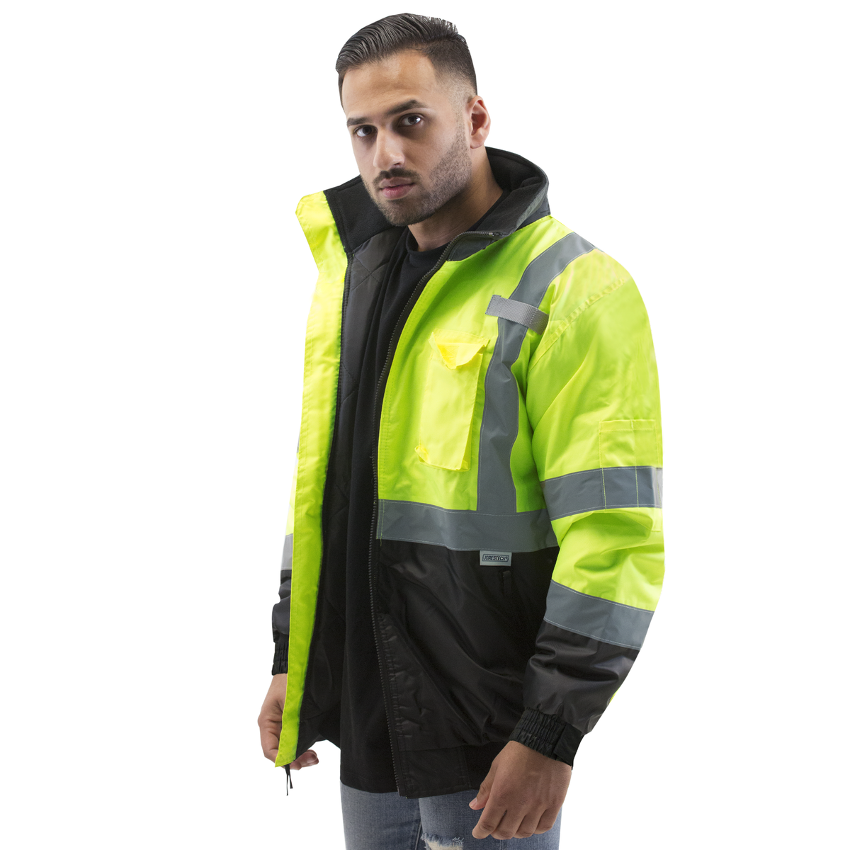 Jorestech Hi-Vis Safety Bomber Jacket with Reflective Stripes