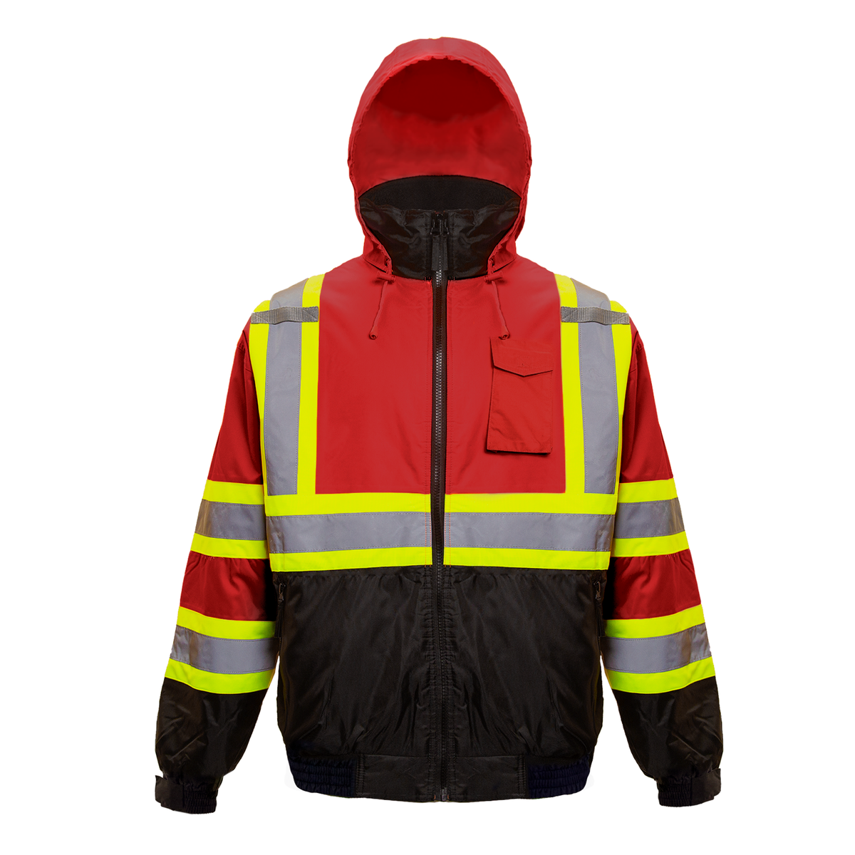 Jorestech Hi-Vis X-Back Two-Tone Safety Bomber Jacket with Reflective Stripes