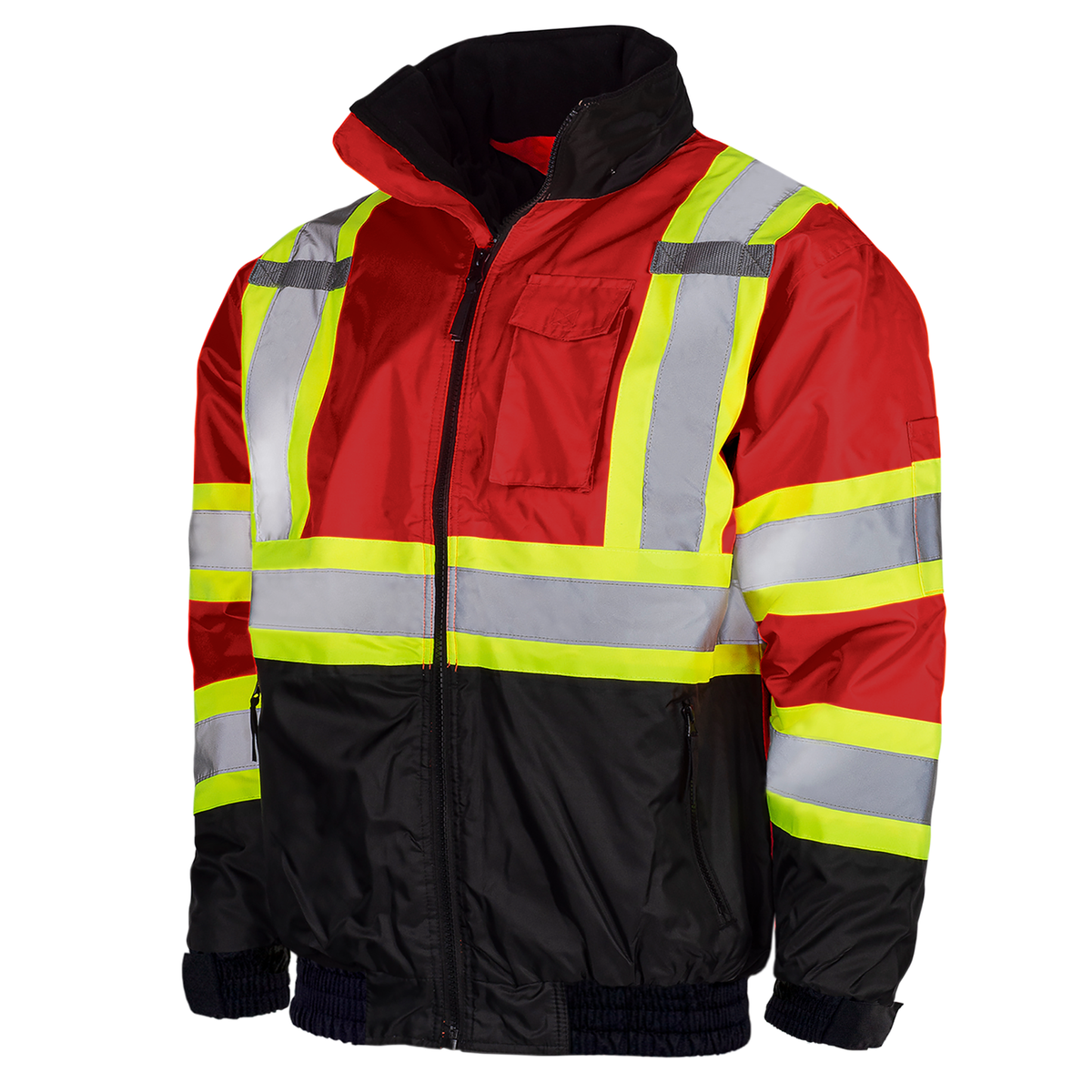Jorestech Hi-Vis X-Back Two-Tone Safety Bomber Jacket with Reflective Stripes