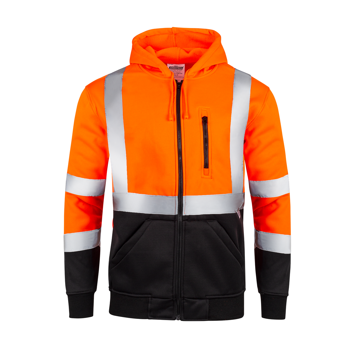 Jorestech Hi-Vis Safety Hooded Sweatshirt with Reflective Stripes